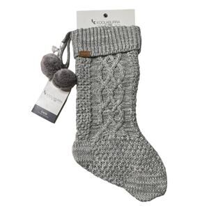 Koolaburra by UGG Christmas Stocking Gray Cable Knit NWT